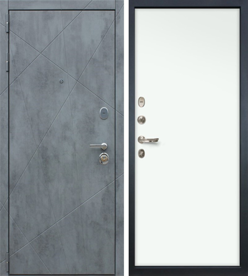 Изображение товара Входная дверь Lex Соната №28 внутренняя панель №59 левый 205x96см цвет бетон серый/белый