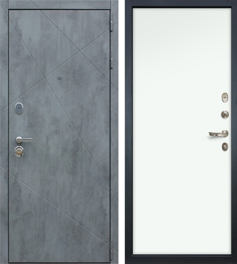 Изображение товара Входная дверь Lex Соната №28 внутренняя панель №59 правый 205x88см цвет бетон серый/белый