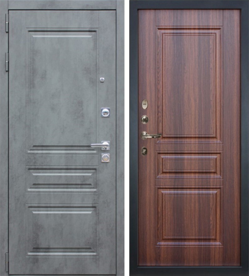 Изображение товара Входная дверь Lex Соната Классик №30 внутренняя панель №108 левый 205x96см цвет бетон серый/дуб коньяк