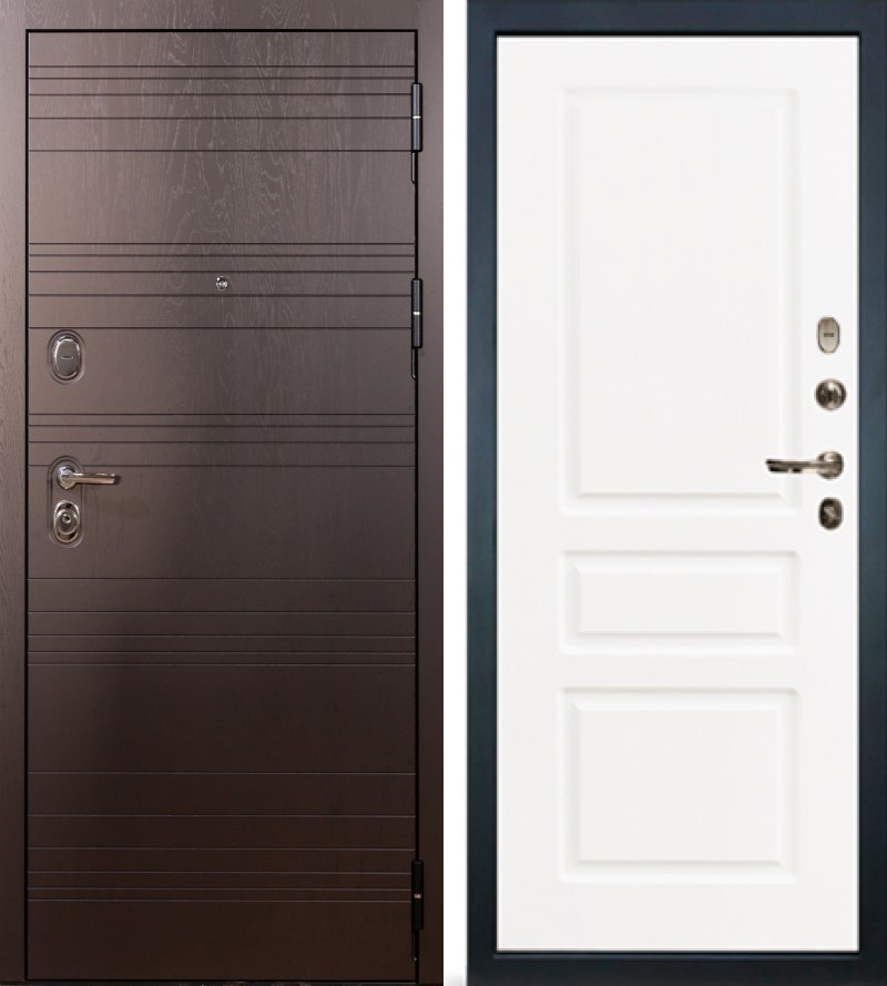 Изображение товара Входная дверь Lex Легион ясень шоколад внутренняя панель №94 правый 205x96см цвет ясень шоколад/белый софт