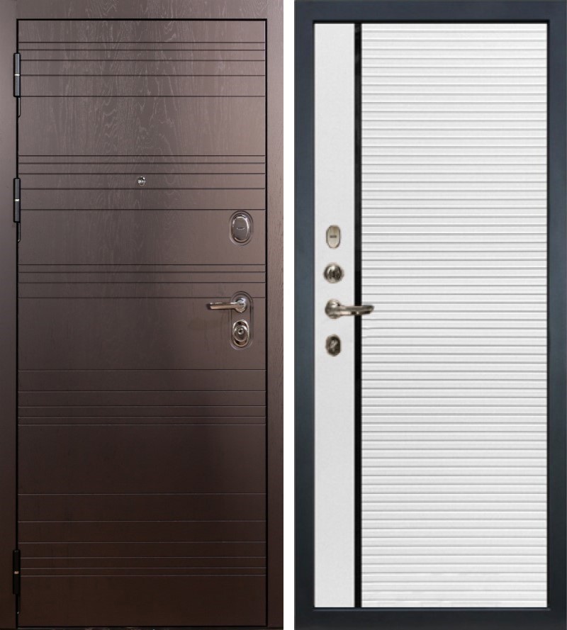 Изображение товара Входная дверь Lex Легион ясень шоколад с броненакладкой и замками Гардиан