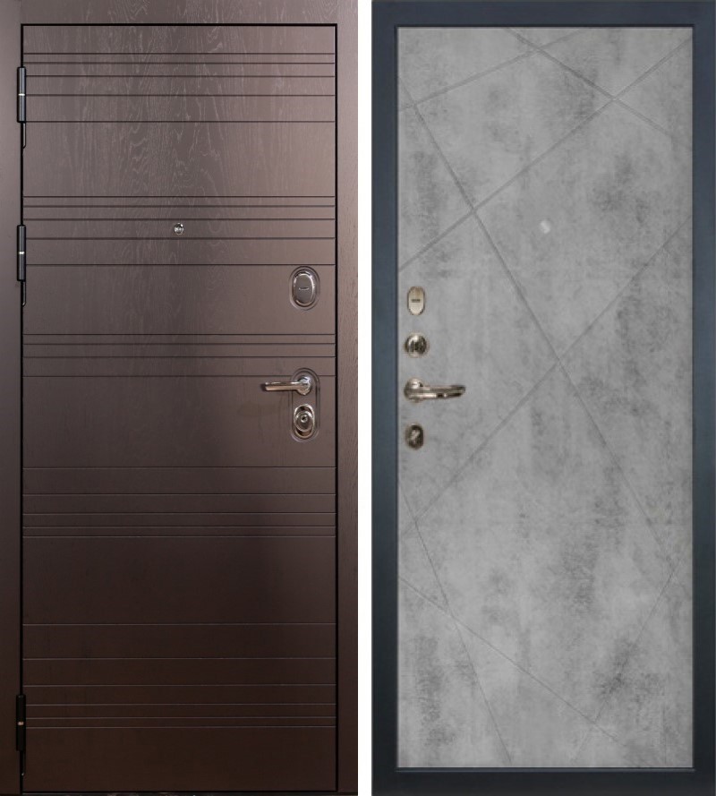 Изображение товара Входная дверь Lex Legion ясень шоколад — двойной замок, 205x88 см