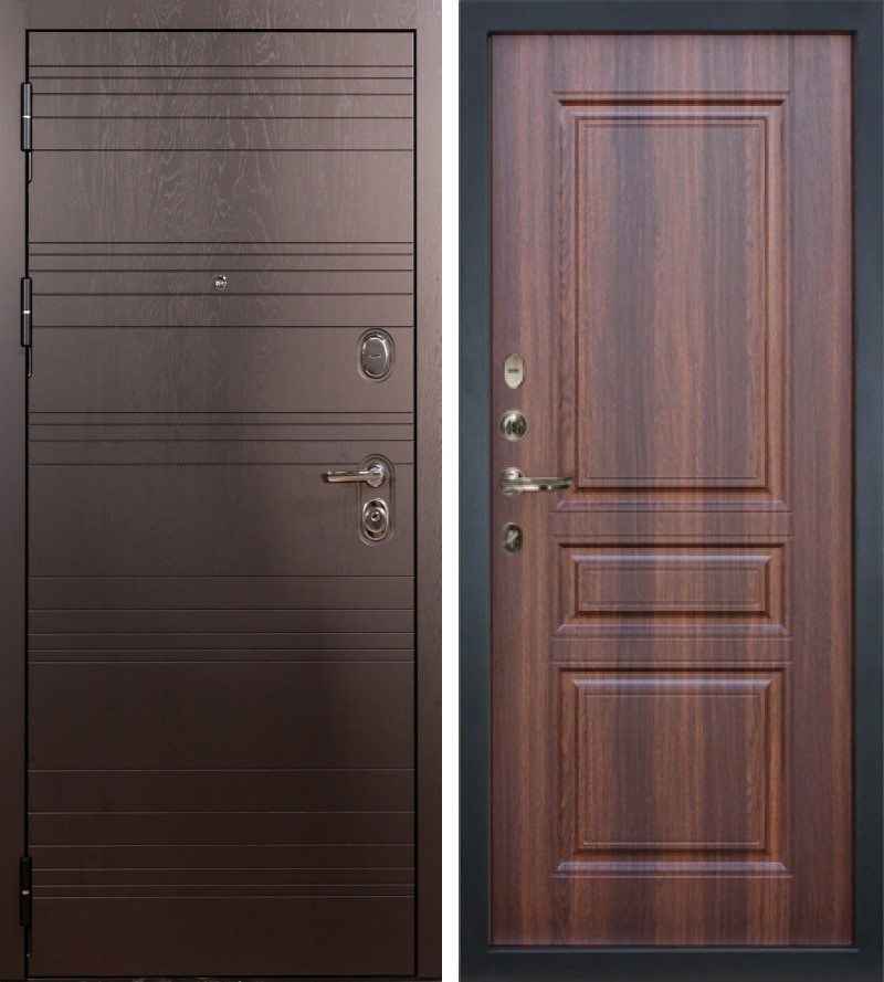 Изображение товара Входная дверь Lex Legion Легион ясень шоколад - базальтовая плита, броненакладка, 3 контура уплотне