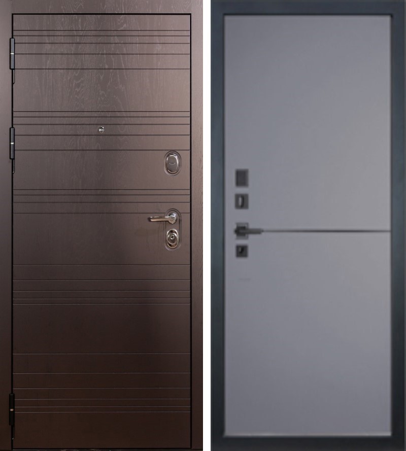 Изображение товара Входная дверь Lex Legion ясень шоколад МДФ, базальтовая плита, 205x88 см, левый opens