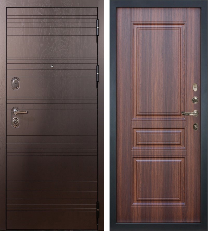 Изображение товара Входная дверь Lex Легион ясень шоколад внутренняя панель № 108 правый 205x88см дуб коньяк/ясень шоколад