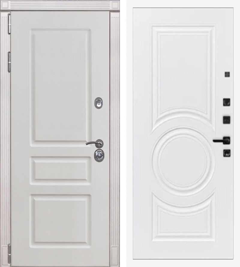 Изображение товара Входная дверь Lex Император №19 внутренняя панель №125 правый 205x88см цвет белый/белая шагрень