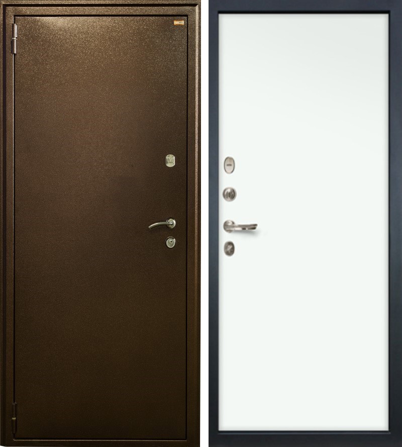 Изображение товара Входная дверь Lex 1А внутренняя панель № 59 левый 205x88см белый/антик медь