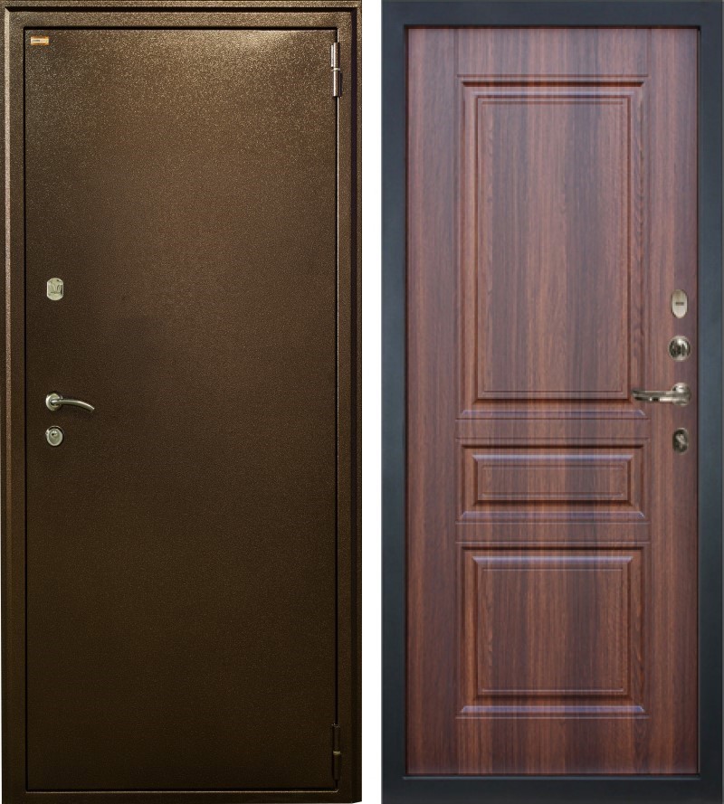 Изображение товара Входная дверь Lex 1А внутренняя панель № 108 правый 205x96см дуб коньяк/антик медь