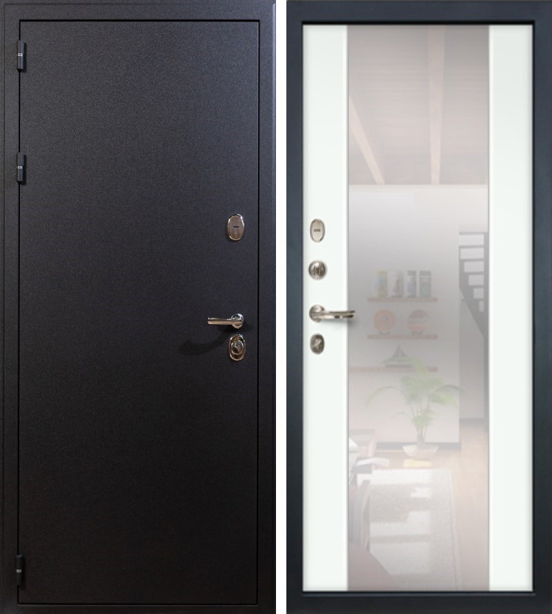 Изображение товара Входная дверь Lex Рим 205x96 см с зеркальной отделкой и базальтовой тепло- и звукоизоляцией