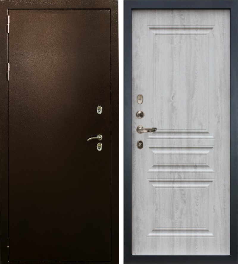 Изображение товара Входная дверь Lex Термо Стандарт внутренняя панель № 110 левый 205x96см сосна белая/антик медь