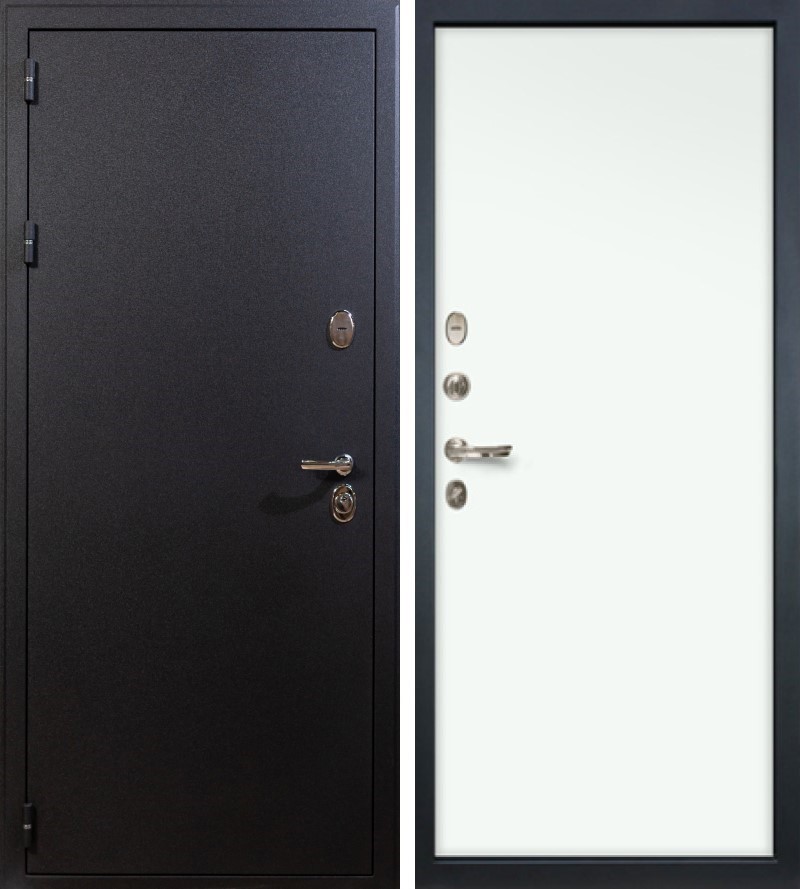 Изображение товара Входная дверь Lex Рим внутренняя панель № 59 левый 205x96см белый/черный шёлк
