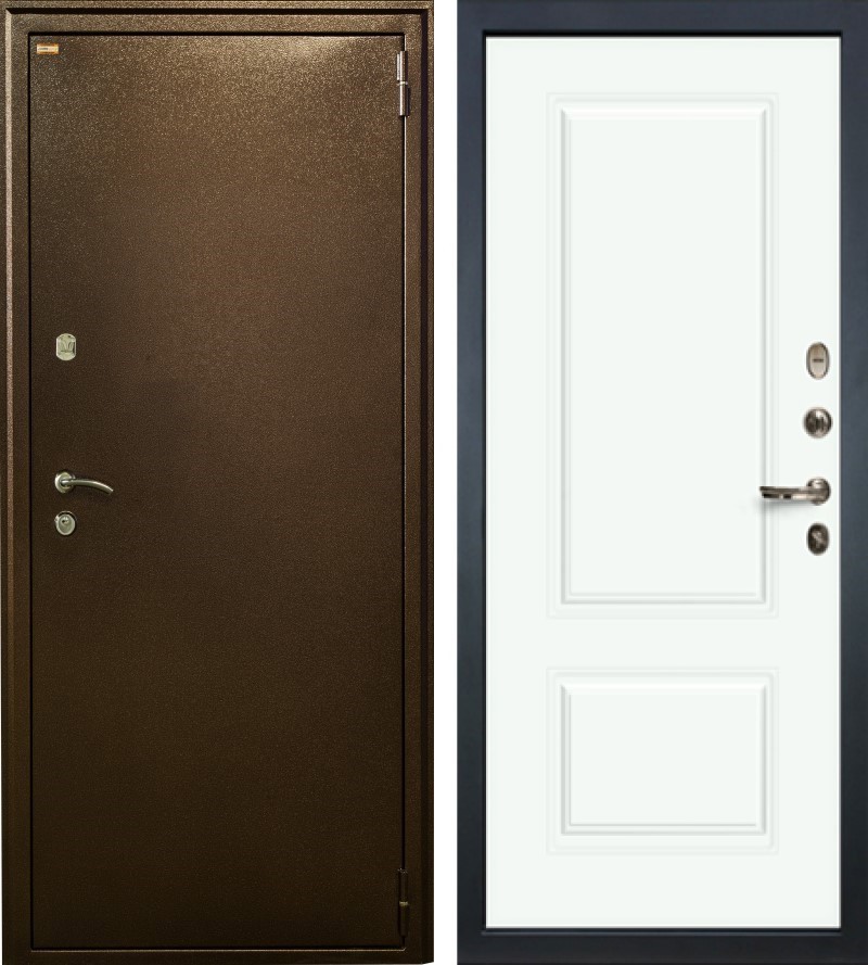 Изображение товара Входная дверь Lex 1А 205x96 см белый софт антик медь