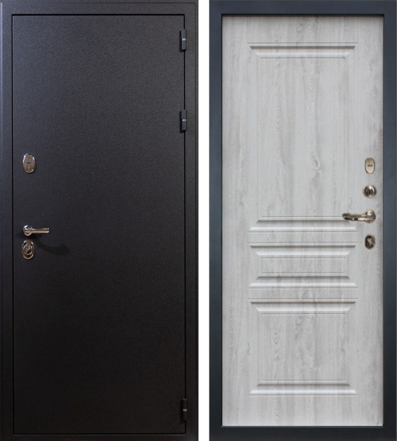 Изображение товара Входная дверь Lex Рим внутренняя панель № 110 правый 205x96см сосна белая/черный шёлк