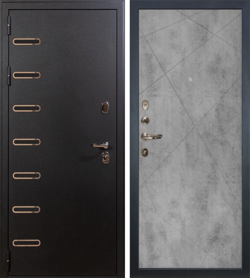 Изображение товара Входная дверь Lex Витязь — базальтовая плита, 96x200 см, черный шелк