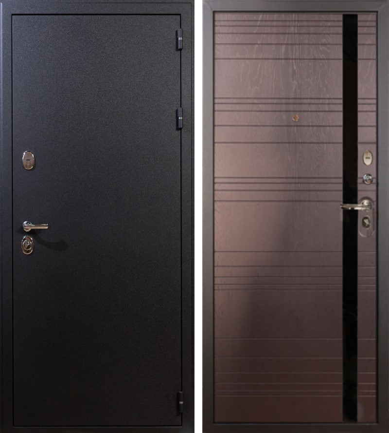 Изображение товара Входная дверь Lex Рим внутренняя панель № 31 правый 205x96см ясень шоколад/черный шёлк