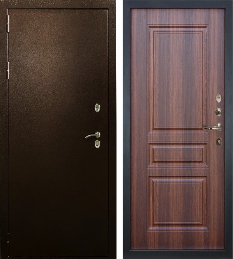 Изображение товара Входная дверь Lex Термо Стандарт внутренняя панель № 108 правый 205x88см дуб коньяк/антик медь