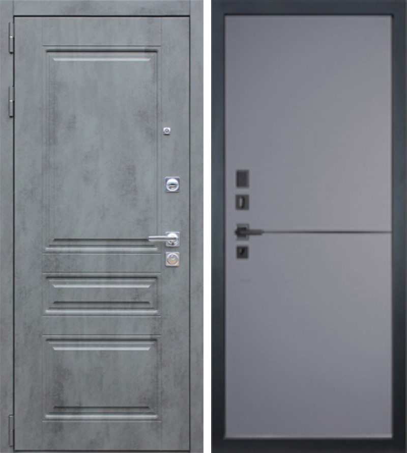 Изображение товара Входная дверь Lex Соната Классик № 30 внутренняя панель № 126 левый 205x88см софт графит/бетон серый