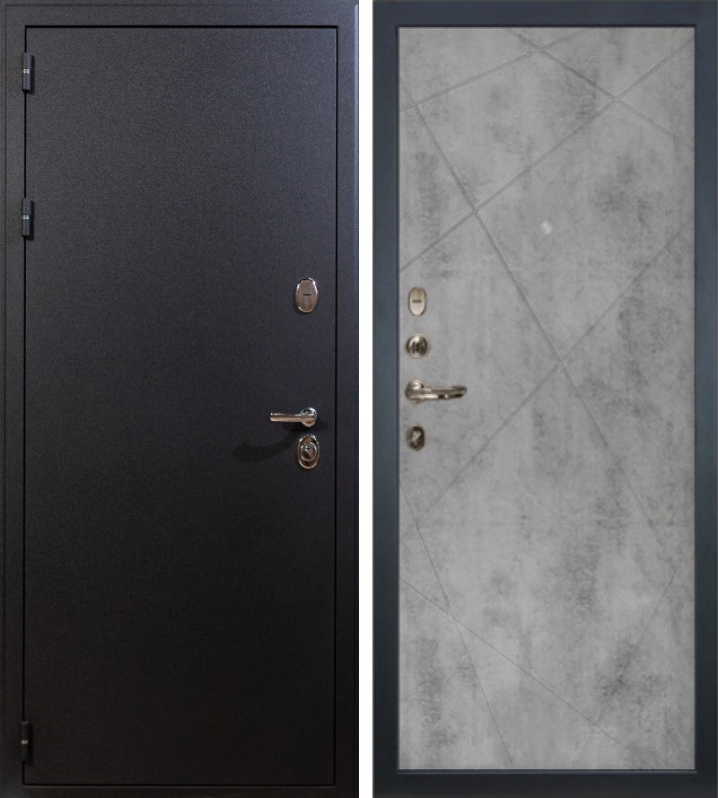 Изображение товара Входная дверь Lex Рим внутренняя панель № 104 бетон серый черный шелк 205x96 см