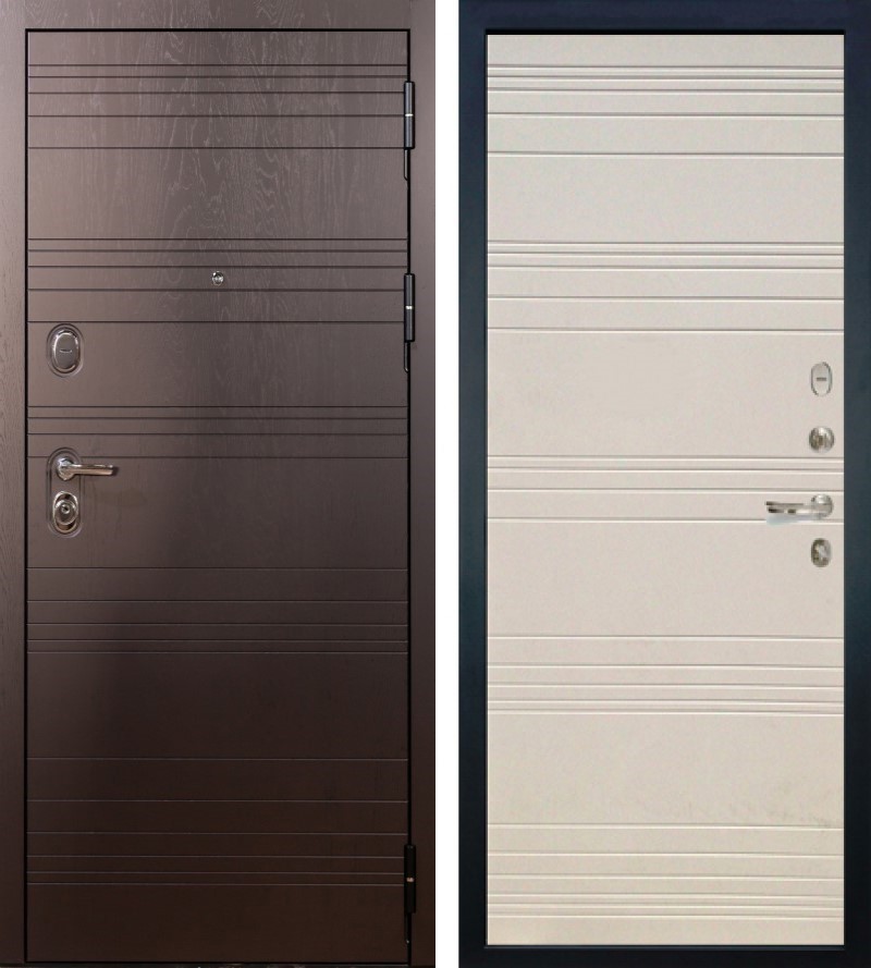 Изображение товара Входная дверь Lex Легион ясень шоколад правый внутренняя панель №63 205x88см дуб фактурный крем/ясень шоколад