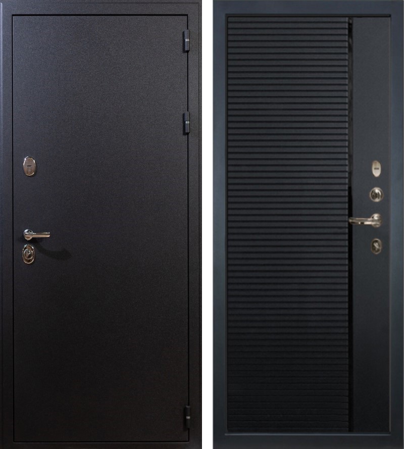 Изображение товара Входная дверь Lex Рим правый внутренняя панель №115 205x96см черный кварц/черный шёлк