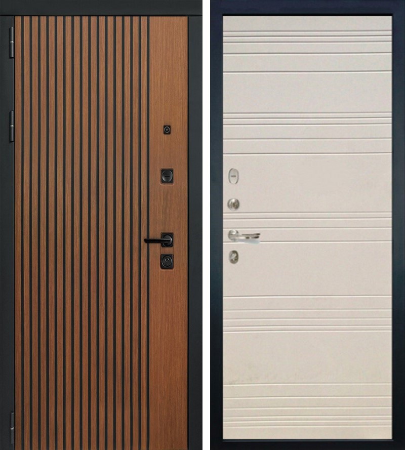 Изображение товара Входная дверь Lex Гранд Антик внутренняя панель № 63 правый 205x96см дуб фактурный крем/дуб антик