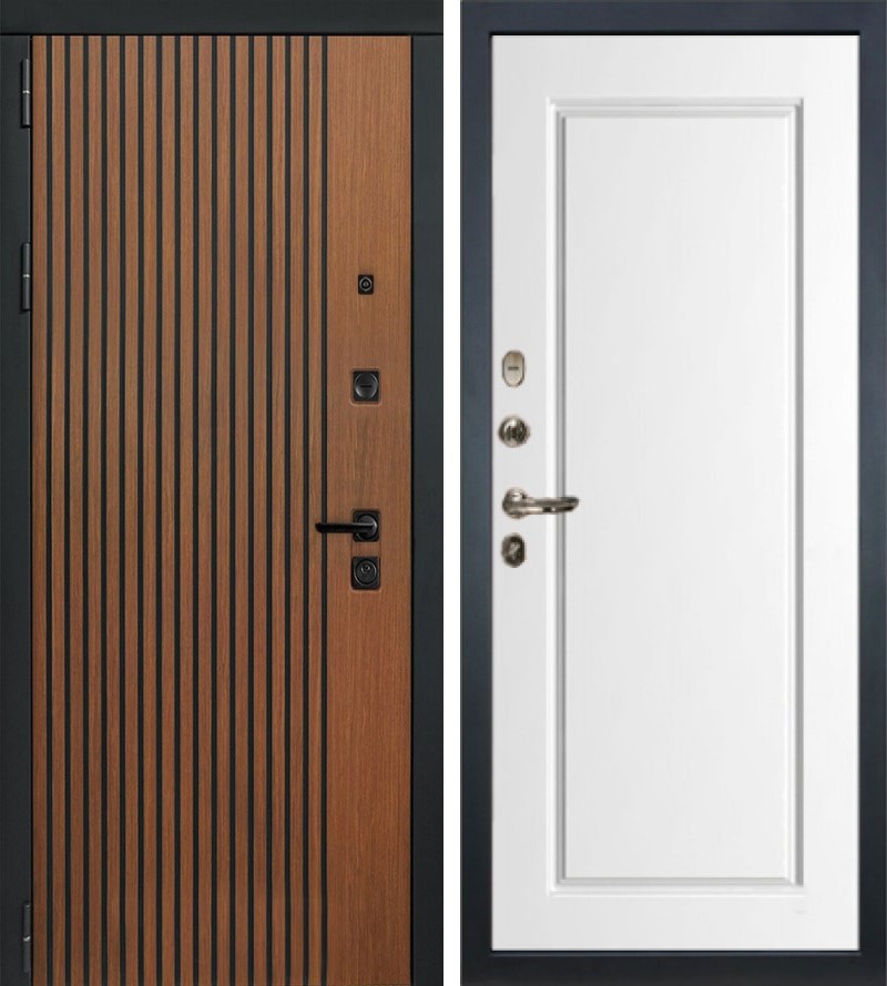 Изображение товара Входная дверь Lex Гранд Антик внутренняя панель № 118 правый 205x88см белая шагрень/дуб антик