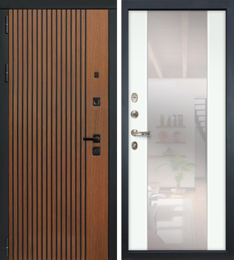 Изображение товара Входная дверь Lex Гранд Антик внутренняя панель № 61.1 правый 205x88см шагрень белая/дуб антик