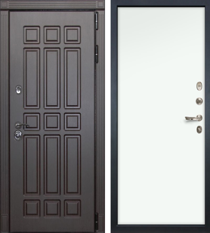 Изображение товара Входная дверь Lex Губернатор внутренняя панель №59 правый 205x96см белый/венге