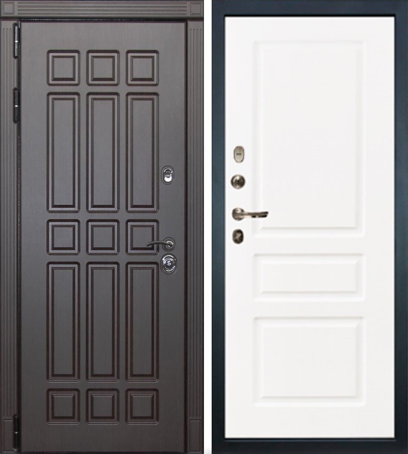 Изображение товара Входная дверь Lex Губернатор внутренняя панель №94 левый 205x96см софт белый/венге