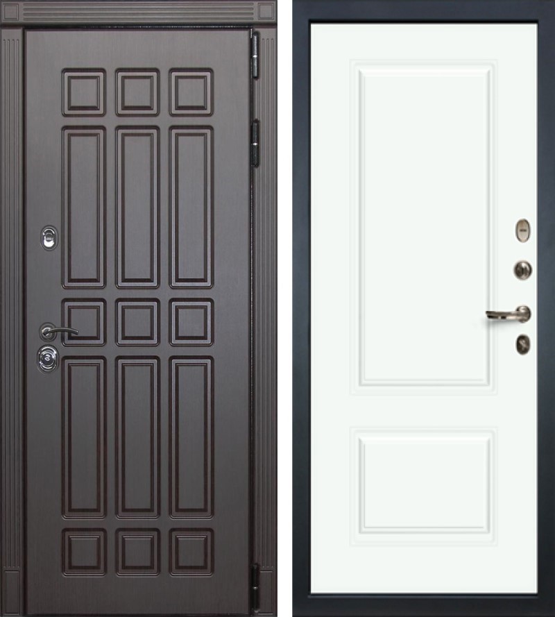 Изображение товара Входная дверь Lex Губернатор внутренняя панель №55.1 правый 205x96см софт белый/венге