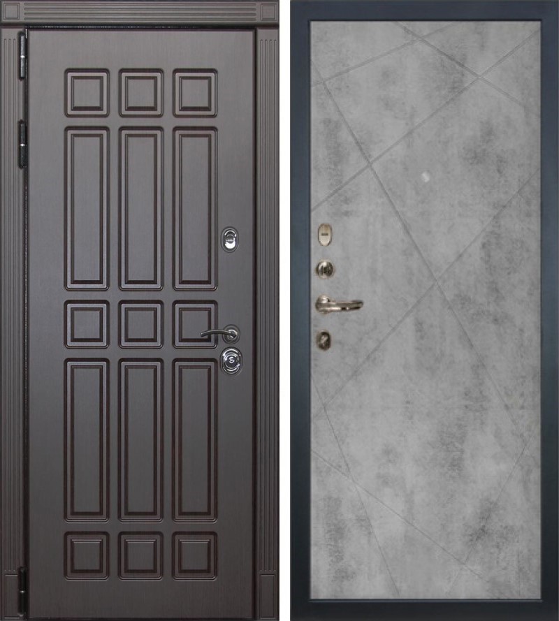 Изображение товара Входная дверь Lex Губернатор внутренняя панель №104 левый 205x96см бетон серый/венге