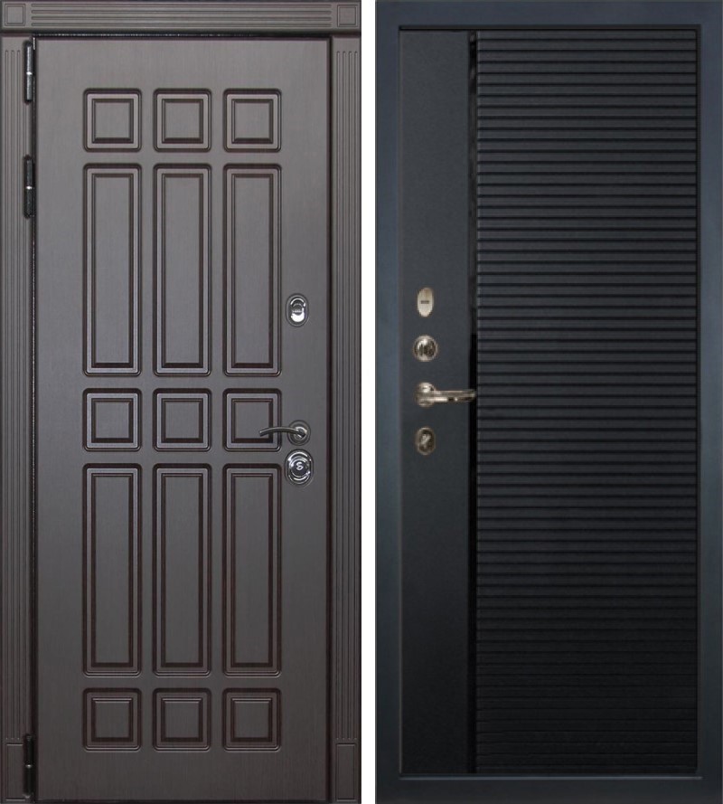 Изображение товара Входная дверь Lex Губернатор внутренняя панель №115 левый 205x96см кварц черный/венге