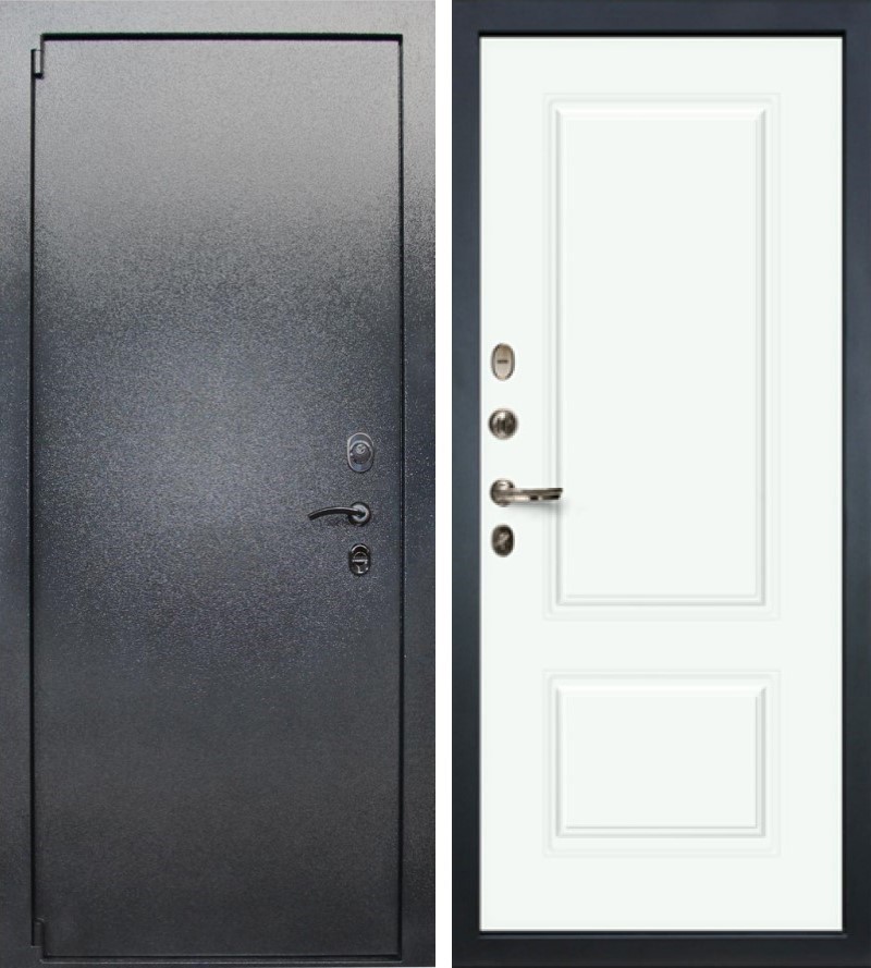 Изображение товара Входная дверь Lex Букле Левый 205x88 см софт белый/серый