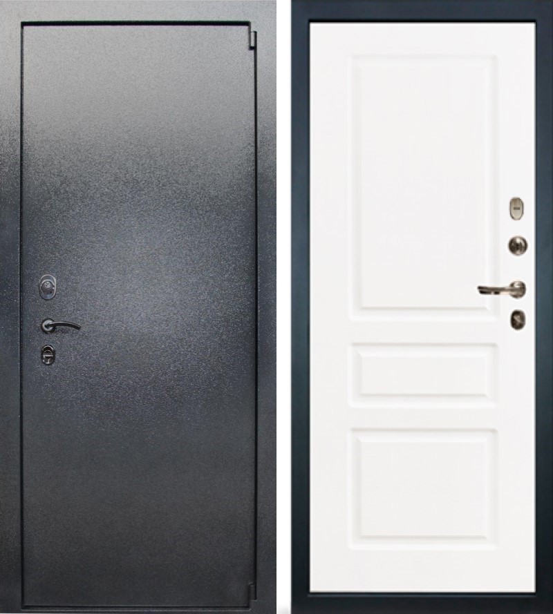 Изображение товара Входная дверь Lex Букле внутренняя панель №94 правый 205x96см софт белый/серый