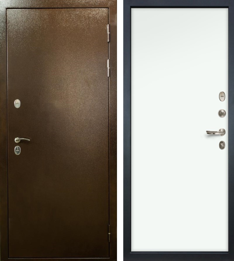 Изображение товара Входная дверь Lex Сибирь внутренняя панель №59 правый 205x88см белый/антик медь