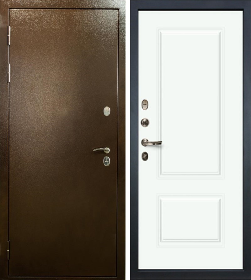 Изображение товара Входная дверь Lex Сибирь внутренняя панель №55.1 левый 205x96см софт белый/антик медь