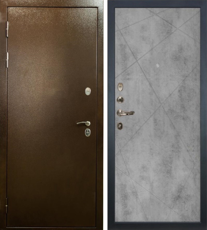 Изображение товара Входная дверь Lex Сибирь внутренняя панель №104 левый 205x96см бетон серый/антик медь