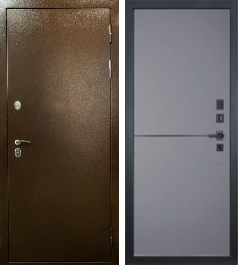 Изображение товара Входная дверь Lex Сибирь внутренняя панель №126 правый 205x88см софт графит/антик медь