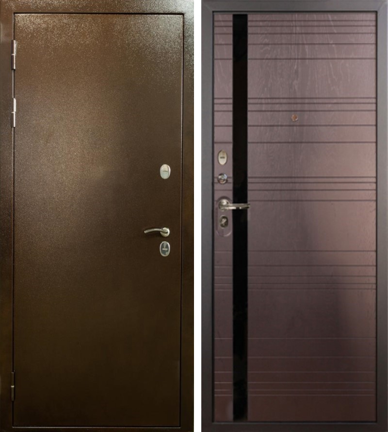 Изображение товара Входная дверь Lex Сибирь внутренняя панель №31 левый 205x96см ясень шоколад/антик медь