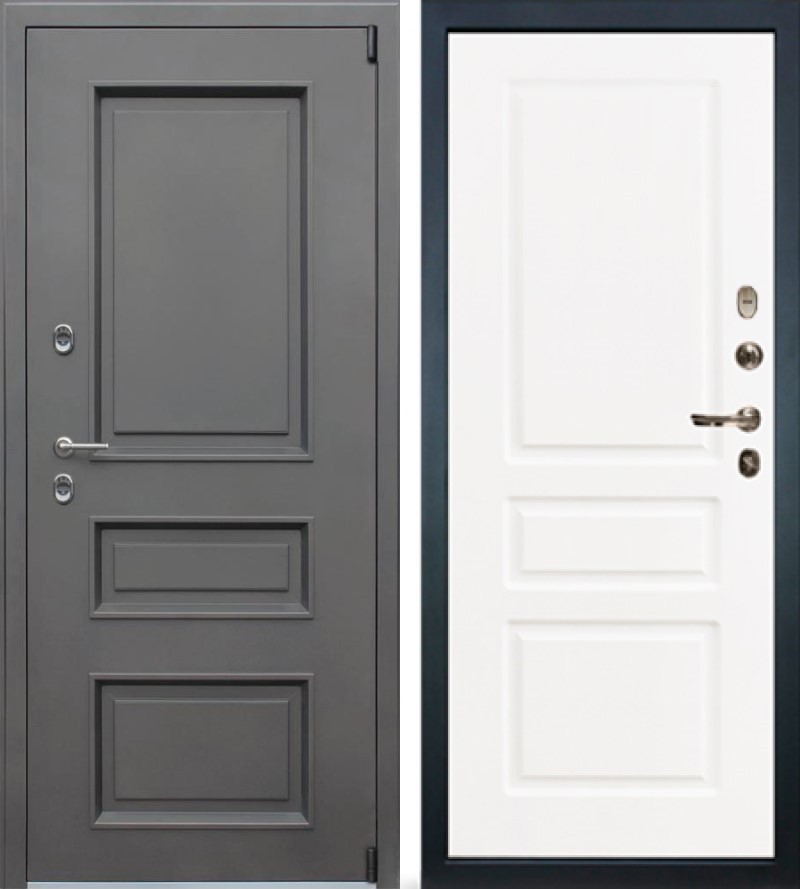 Изображение товара Входная дверь Lex Айсберг внутренняя панель №94 правый 205x88см софт белый/муар коричневый