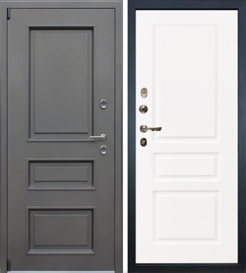 Изображение товара Входная дверь Lex Айсберг внутренняя панель №94 левый 205x96см софт белый/муар коричневый