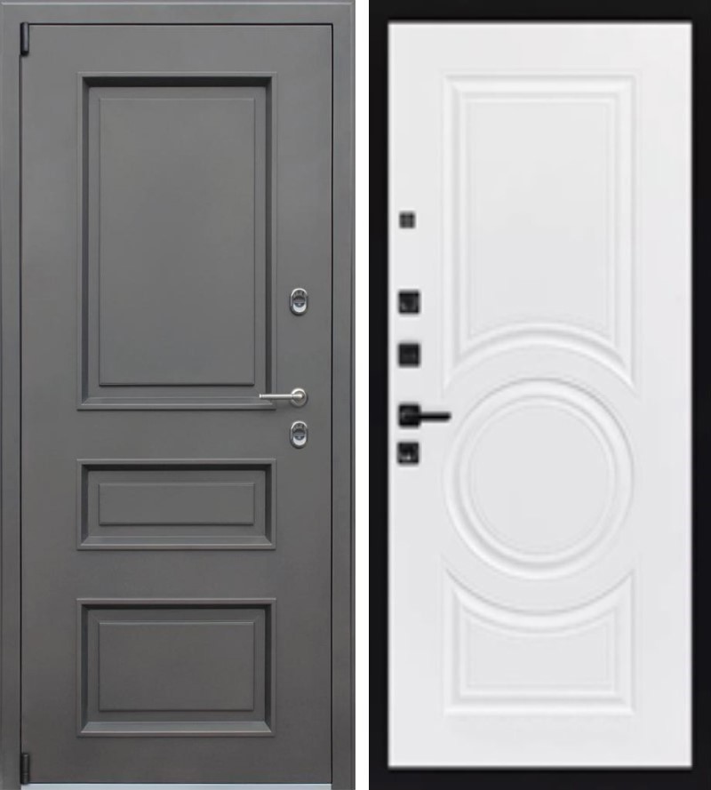 Изображение товара Входная дверь Lex Айсберг внутренняя панель №125 левый 205x88см шагрень белая/муар коричневый