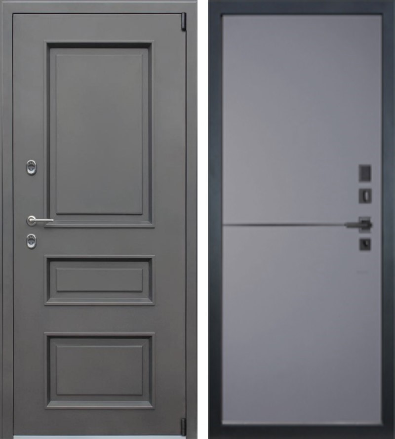 Изображение товара Входная дверь Lex Айсберг внутренняя панель №126 правый 205x88см софт графит/муар коричневый