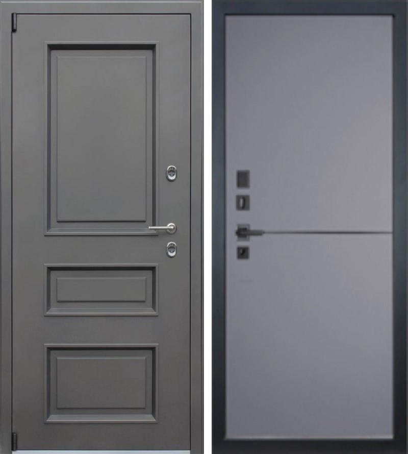 Изображение товара Входная дверь Lex Айсберг 205x96см софт графит / муар коричневый