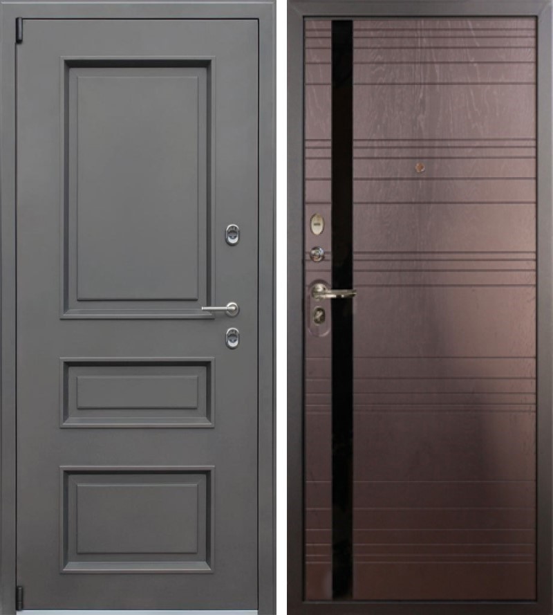 Изображение товара Входная дверь Lex Айсберг внутренняя панель №31 левый 205x96см ясень шоколад/муар коричневый