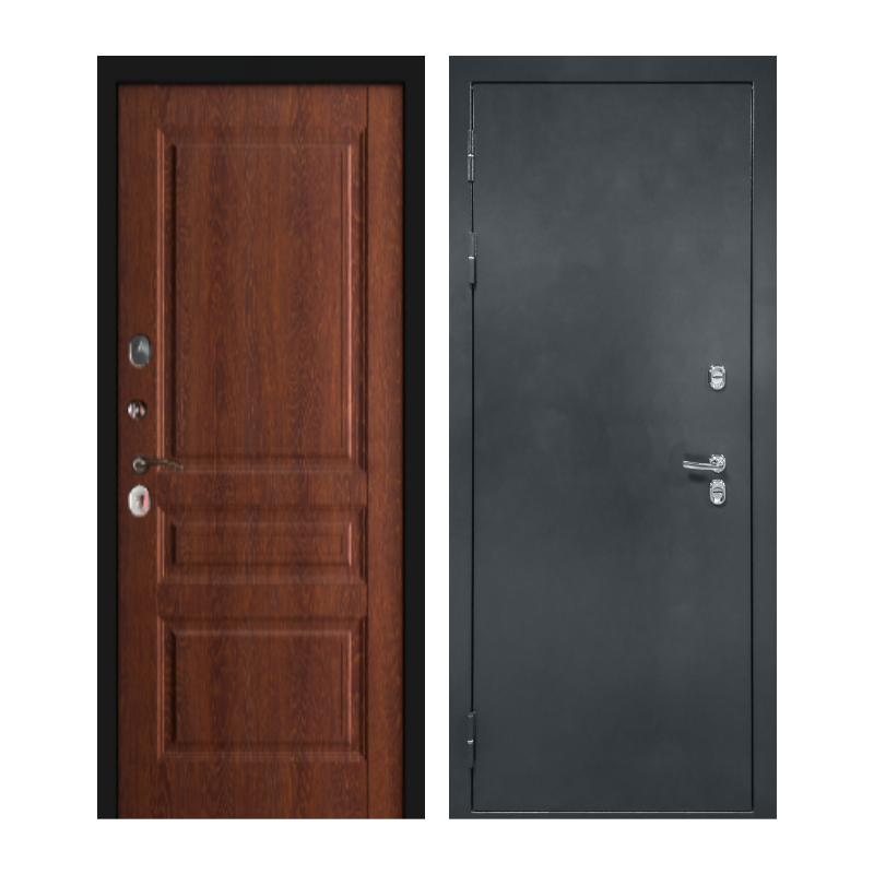 Изображение товара Входная дверь ВДК ДМ Термо Классика Гладкая 205х86 левый антик серебро коньяк