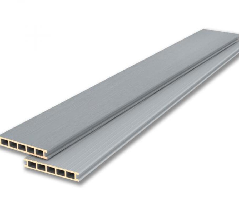 Изображение товара Террасная доска ДПК Lecole цвет серый 1500x145x25мм двусторонний вельвет/структура дерева 1.08м² 5шт