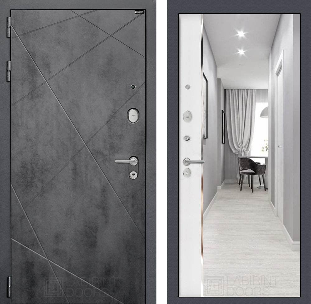 Изображение товара Входная дверь Лабиринт Лофт 205x88 см с зеркалом и двумя замками