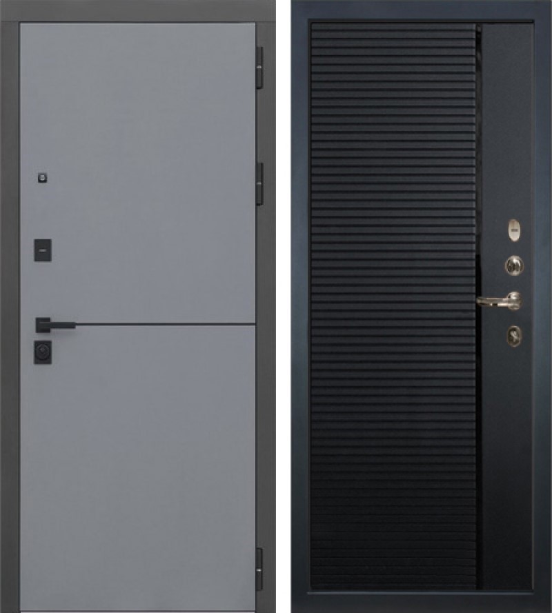 Изображение товара Входная дверь Lex Гранд Модерн 205x96см правый кварц черный 115/софт графит