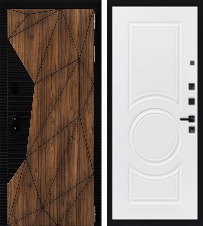 Изображение товара Входная дверь Lex Гранд Премьер 205x96см правый шагрень белая 125/орех коньен-коньяк